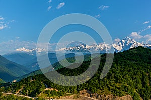 Ushguli village in the mountains