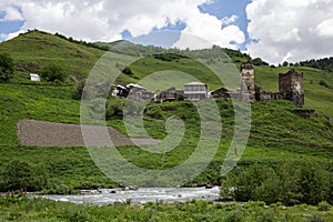 Ushguli village in Svaneti, Georgia