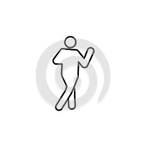 Ushiro chudan empi uchi, karate line icon. Signs and symbols can be used for web, logo, mobile app, UI, UX