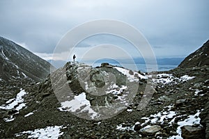 Ushuaia aerial view from the Martial Glacier. Tierra del Fuego in Argentina