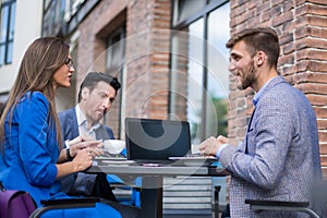 Usiness team at lunchtime.