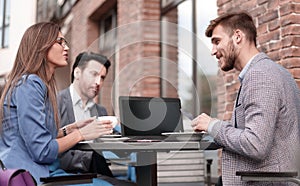 Usiness team at lunchtime.