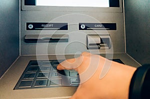 Using ATM cash machine