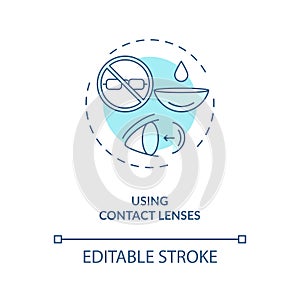 Using contact lenses concept icon