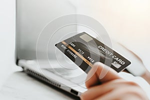 Using credit card for online shopping or payment