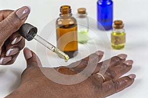Using essential oil for hand care photo
