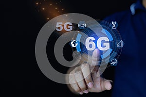 Using future technology to use high-speed internet, 6g network connecting networks around the world, security, safe internet, 5g,