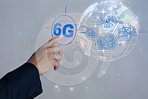 Using future technology to use high-speed internet, 6g network connecting networks around the world, security, safe internet, 5g,