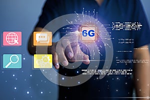 Using future technology to use high-speed internet, 6g network connecting networks around the world, security, safe internet, 5g,