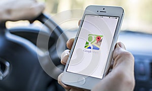 Using google maps in car