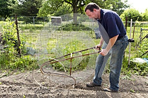 Using A High Wheel Cultivator To Make A Seed Row