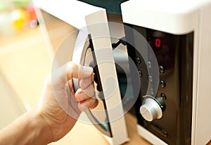 Using microwave oven photo