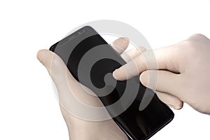 Using a phone with protective gloves