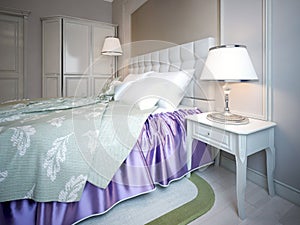 Using of purple color in bedroom