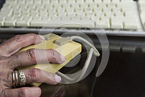 Using retro computer mouse