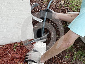 Using Sewer Rod to Clear Blockage