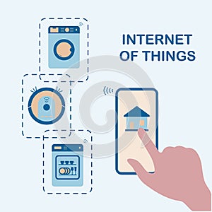 Using smart technology at home. Internet of things