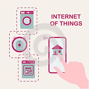 Using smart technology at home. Internet of things