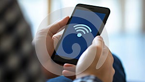 Using Smartphone To Connect To Wi-Fi Internet photo