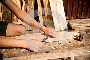 Using a spokeshave outdoors