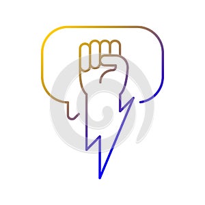 Using strong arguments gradient linear vector icon