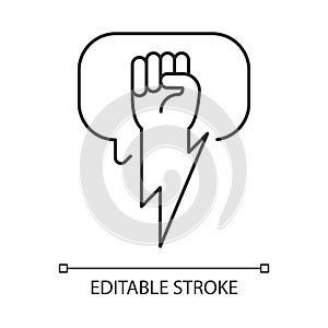 Using strong arguments linear icon