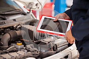 Using tablet computer in auto shop
