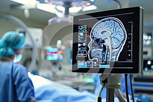 Using tomography CT imaging scan, brain of comatose patient in medical intensive care unit is analyzed