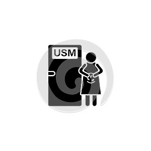 USM, pregnant, queue icon. Simple gynaecology icons for ui and ux, website or mobile application