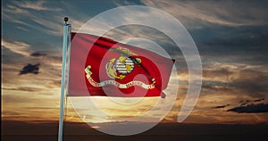 Usmc flag-waving represents the united states marines corps - 4k