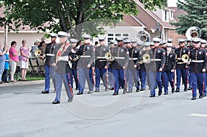 USMC Marine Forces Reserve Band in a Parade