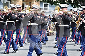 USMC Marine Forces Reserve Band Playing in Parade