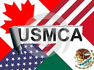 USMCA United States Mexico Canada Agreement Trade - 3d Illustration