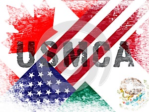 USMCA United States Mexico Canada Agreement Treaty - 2d Illustration