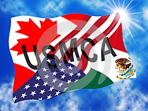 USMCA United States Mexico Canada Agreement Treaty - 2d Illustration