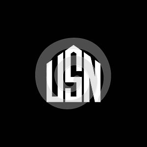 USN letter logo design on BLACK background. USN creative initials letter logo concept. USN letter design