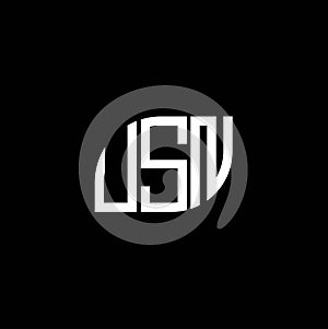 USN letter logo design on black background. USN creative initials letter logo concept. USN letter design.USN letter logo design on