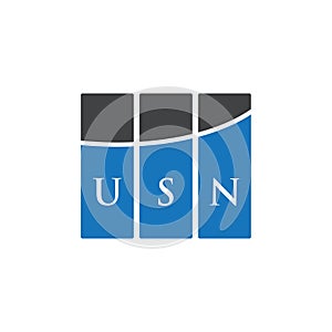 USN letter logo design on white background. USN creative initials letter logo concept. USN letter design