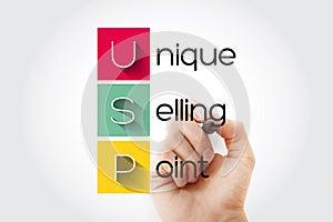 USP - Unique Selling Point acronym, business concept background photo