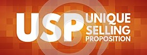 USP - Unique Selling Point acronym, concept