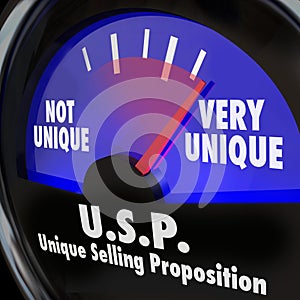 USP Unique Selling Proposition Gauge Level Different Special Qua