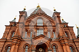 Uspenskin cathedral in Helsinki autumn view