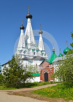 Uspensky Marvellous church and entrance to Alekseevsky convent. Uglich, Yaroslavl region