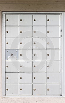 USPS metal mailboxes for town house development photo