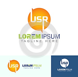 USR Monogram Initial Logo Sign