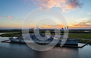 USS Alabama battleship in Mobile Bay