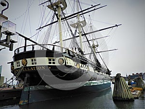 USS Constellation ship in the Baltimore Harbour