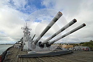 USS Missouri Battleship at Pearl Harbor in Hawaii