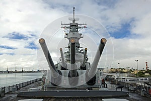 USS Missouri Battleship at Pearl Harbor in Hawaii