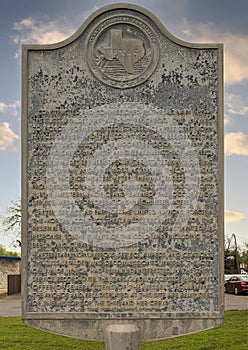 USS Uvalde Texas Historical Commission Marker at US 90 and 4th Street in Uvalde, Texas.